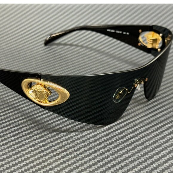 Versace Black Grey Gold 70mm Sunglasses - Picture 3 of 5